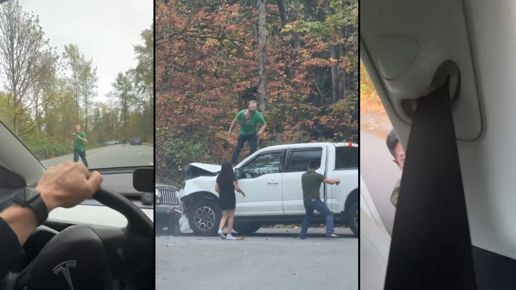Dramatiska Bēgšana Sārijā: Vīrietis Pieķeras pie Teslas, Glābjoties no Naža Uzbrucēja